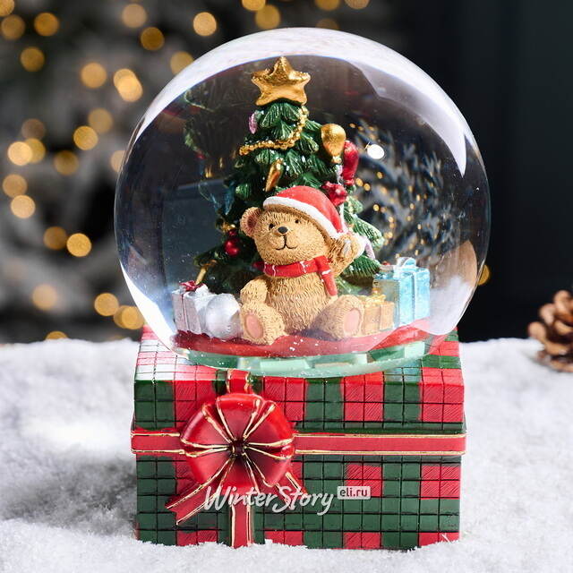 Музыкальный снежный шар Подарок для медвежонка 20 см EDG