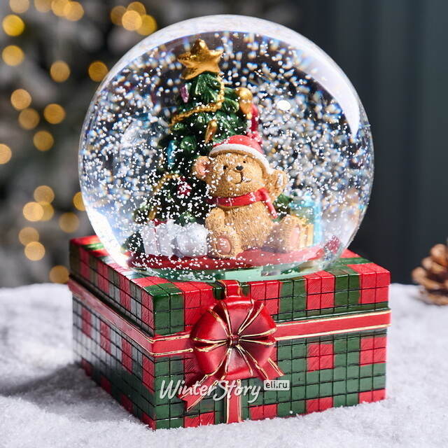 Музыкальный снежный шар Подарок для медвежонка 20 см EDG