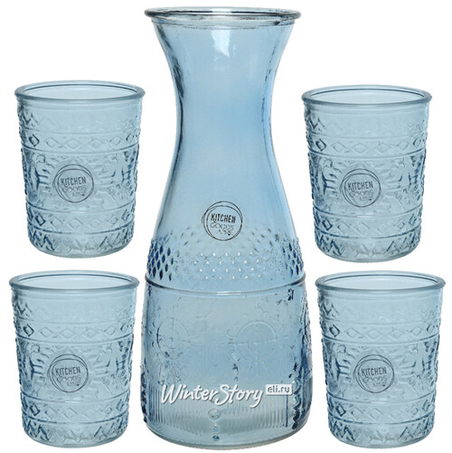 Набор для воды Lakki: кувшин + 4 стакана, стекло Kaemingk