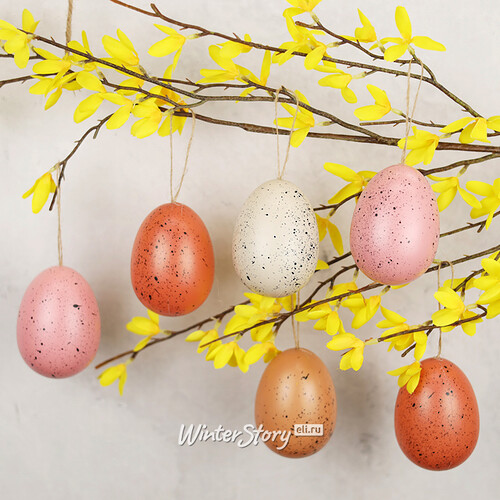 Пасхальные украшения Яйца Marbled Easter 9 см, 6 шт, подвеска Kaemingk