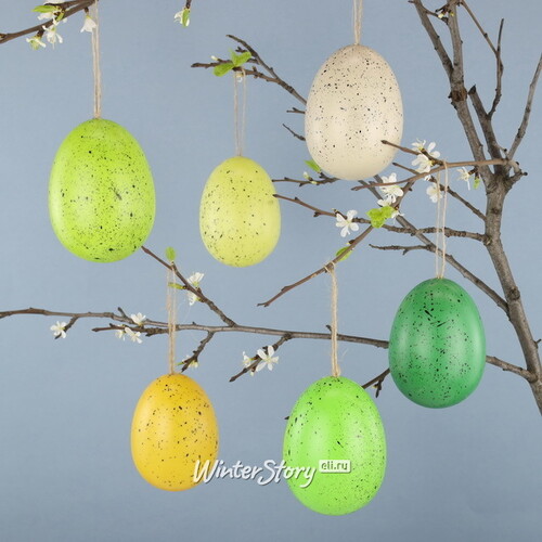 Пасхальные украшения Яйца Wonderful Easter 9 см, 6 шт, подвеска Kaemingk