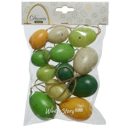 Пасхальные украшения Яйца Paschal Wonder 4-6 см, 12 шт, подвеска Kaemingk