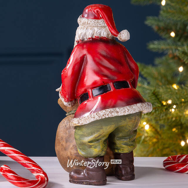 Новогодняя фигурка Санта Клаус с мешком гостинцев 19 см Breitner