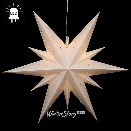 Светильник подвесной Звезда Вифлеемская 60 см белая, LED подсветка, IP44 Sigro