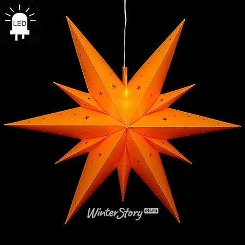 Светильник подвесной Звезда Вифлеемская 60 см желтая, LED подсветка, IP44 Sigro