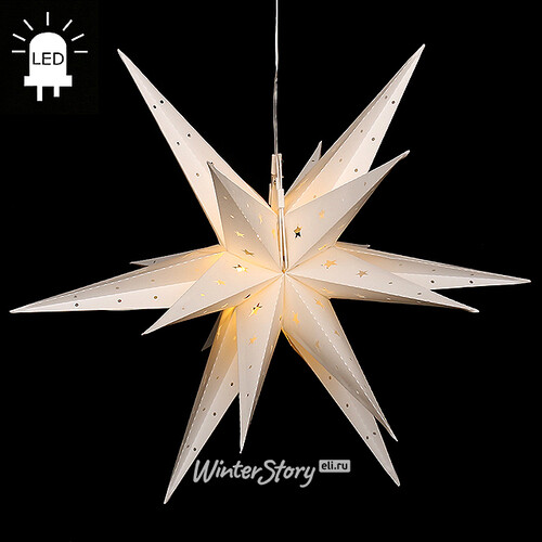 Светильник подвесной Звезда Полярная 60 см белая, LED подсветка, IP44 Sigro