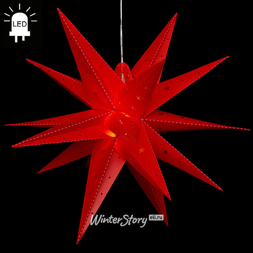 Светильник подвесной Звезда Полярная 60 см красная, LED подсветка, IP44 Sigro