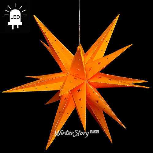 Светильник подвесной Звезда Полярная 60 см желтая, LED подсветка, IP44 Sigro