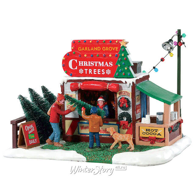 Композиция Магазинчик для продажи елок Garland Grove 20*14 см Lemax