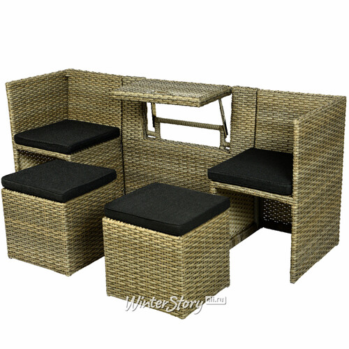 Комплект мебели для балкона из искусственного ротанга Адлисвиль 110*80*59 см для 4 человек Kaemingk