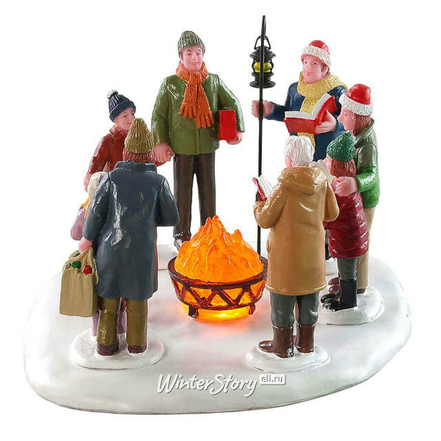 Композиция Встреча у костра 14 см, подсветка, на батарейках Lemax