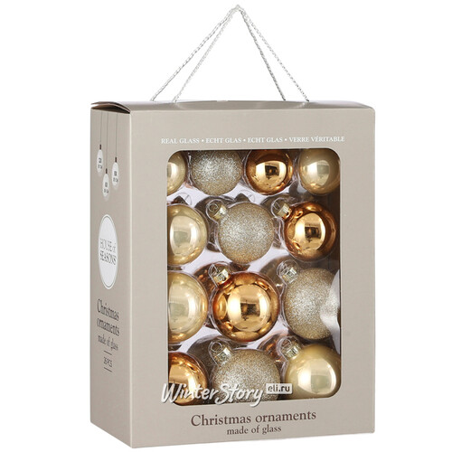 Набор стеклянных шаров Брызги шампанского, 5-7 см, 26 шт Edelman