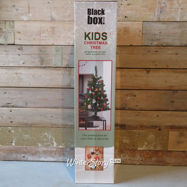 Настольная елка Christmas Story 90 см с игрушками и разноцветной LED гирляндой на батарейках, ПВХ Edelman