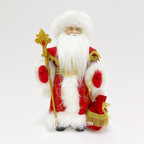 Фигура Дед Мороз - Хозяин Зимы в красной шубе 30 см Triumph Tree