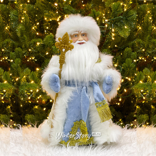 Фигура Дед Мороз - Хозяин Зимы в голубой шубе 30 см Triumph Tree