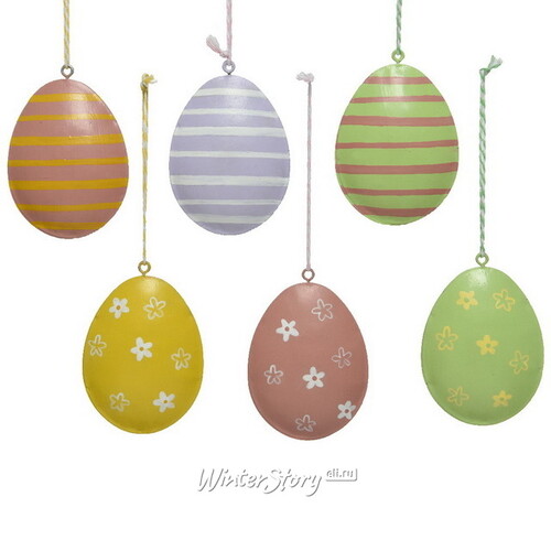 Пасхальные украшения Яйца Lovely Easter 9 см, 6 шт, подвеска Kaemingk