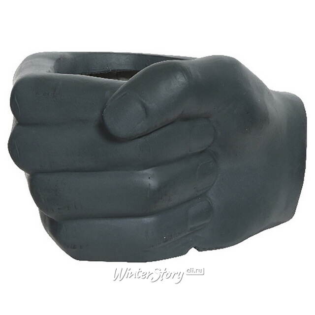 Декоративное кашпо Pugno 32 см серое Kaemingk