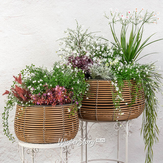 Искусственный подвесной куст Midleton Stone 43 см, белый Summer Deco