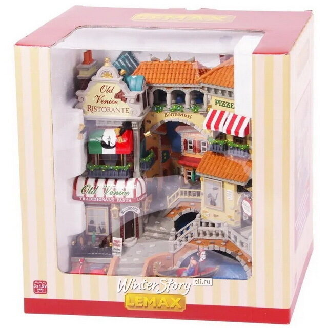 Фасад Маленькая Венеция, 28 см, подсветка, батарейки, уцененный Lemax (Лемакс)