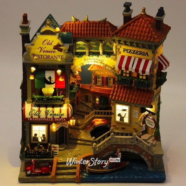 Фасад Маленькая Венеция, 28 см, подсветка, батарейки, уцененный Lemax (Лемакс)