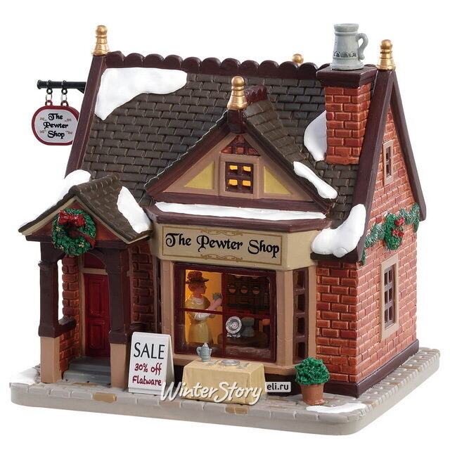 Домик Посудная лавка 16*18 см, подсветка, на батарейках Lemax