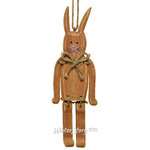 Деревянная елочная игрушка Заяц Найджел 18 см коричневый, подвеска Kaemingk