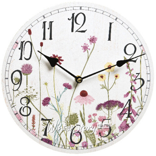 Настенные часы в стиле Прованс - Полевые цветы Руссийона 29 см Kaemingk