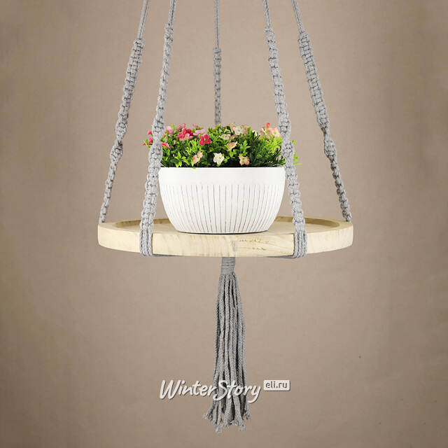 Подвесная полка для цветов Макраме 40 см Kaemingk