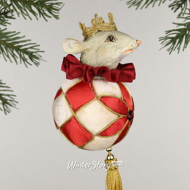 Елочная игрушка Крыс Лайонель 25 см, подвеска Christmas Deluxe (Кристмас Делюкс)