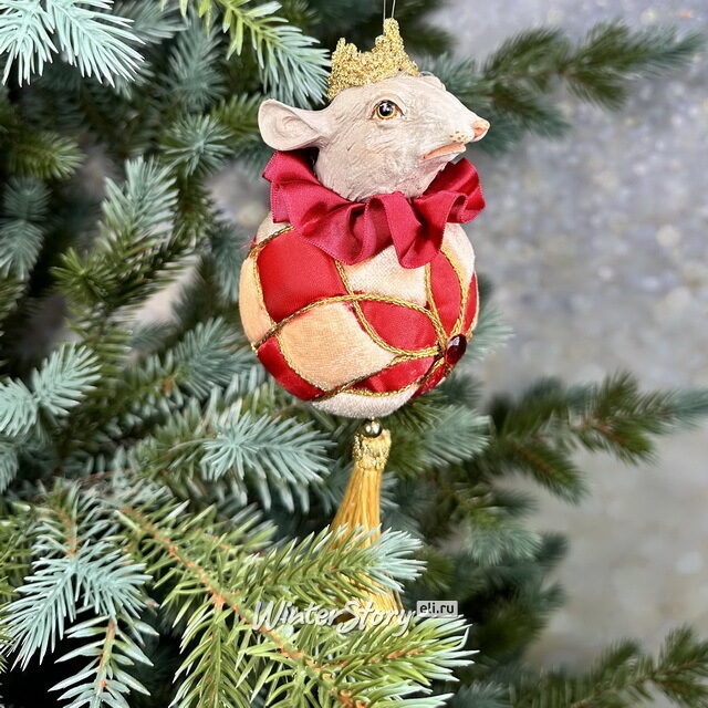 Елочная игрушка Крыс Лайонель 25 см, подвеска Christmas Deluxe (Кристмас Делюкс)