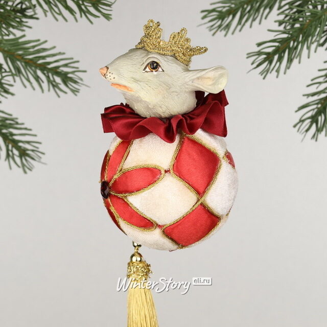 Елочная игрушка Крыс Лайонель 25 см, подвеска Christmas Deluxe (Кристмас Делюкс)