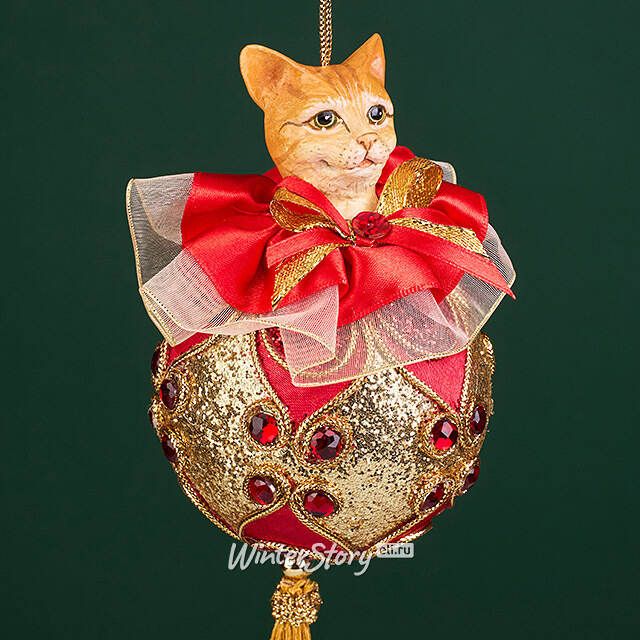 Елочная игрушка Кот Персиваль 23 см, подвеска Christmas Deluxe (Кристмас Делюкс)