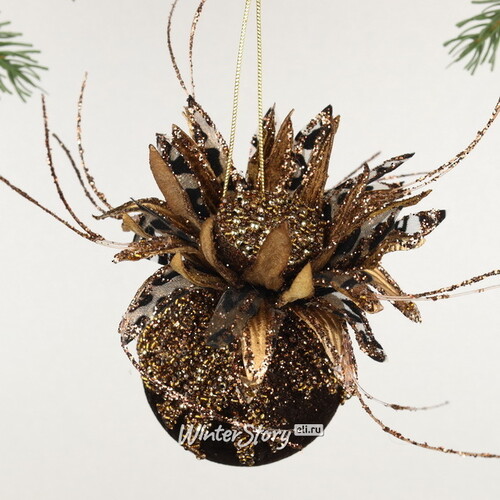 Винтажный елочный шар Girasole Marrone 10 см Christmas Deluxe