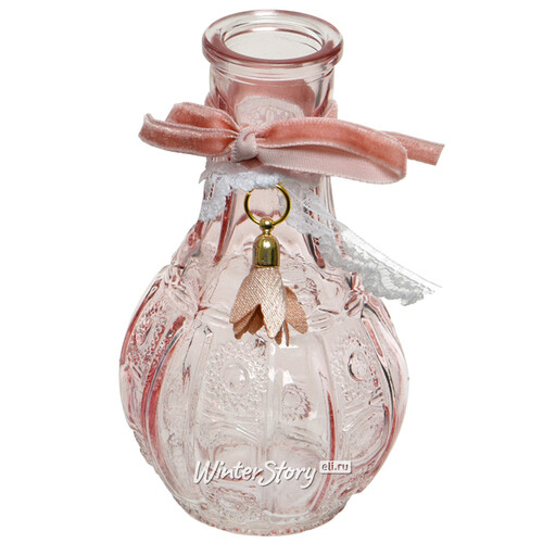 Стеклянная мини ваза Агнесс 11 см нежно-розовая Kaemingk