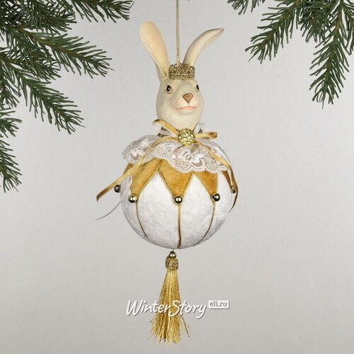 Елочная игрушка Кролик Джермэйн 25 см, подвеска Christmas Deluxe