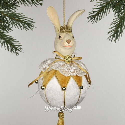 Елочная игрушка Кролик Джермэйн 25 см, подвеска Christmas Deluxe