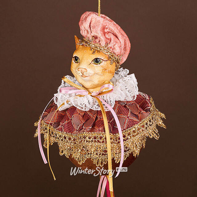 Елочная игрушка Кот Микаэль в шапочке 18 см, подвеска Christmas Deluxe