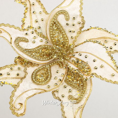 Искусственный цветок Paisley Oro Biano 23 см Christmas Deluxe