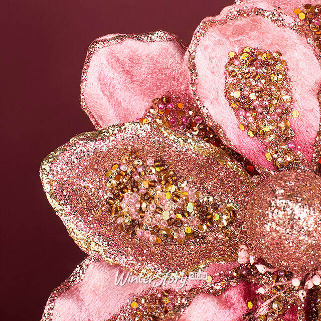 Искусственный цветок Магнолия - Cesare Cante 18 см, клипса Christmas Deluxe