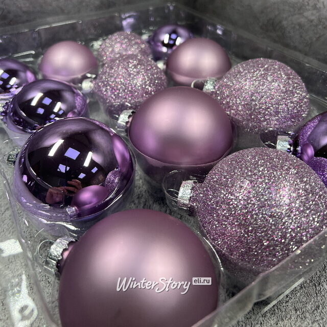Набор стеклянных шаров Blanchett - Lavender fields 5-7 см, 26 шт Christmas Deluxe
