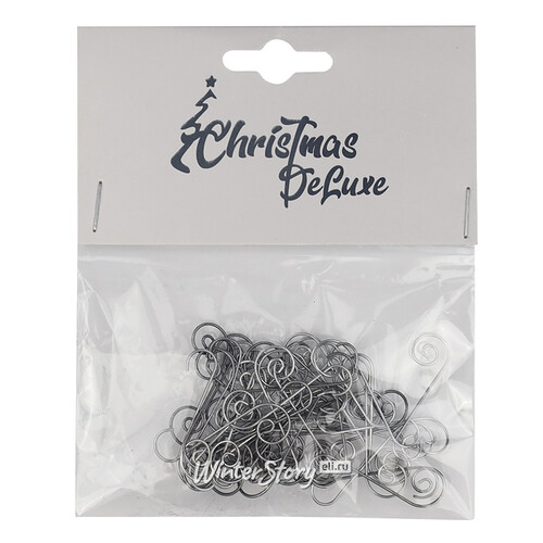 Крючки для елочных игрушек Vortice 4 см, 50 шт, серебряные Christmas Deluxe