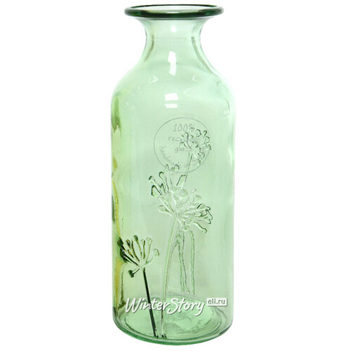 Стеклянная ваза Аллиум 19 см прозрачно-мятная Kaemingk