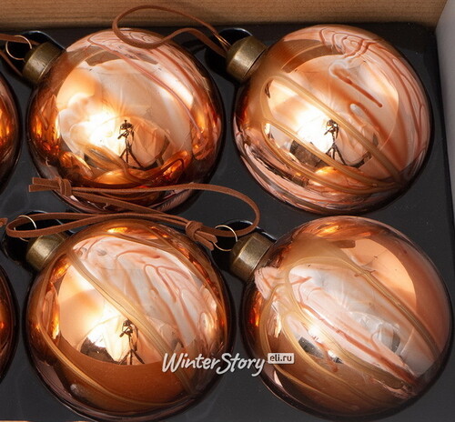 Набор стеклянных шаров Divorze Arancia 8 см, 6 шт Christmas Deluxe