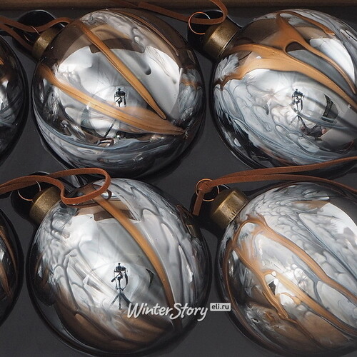 Набор стеклянных шаров Divorze Marrone 8 см, 6 шт Christmas Deluxe