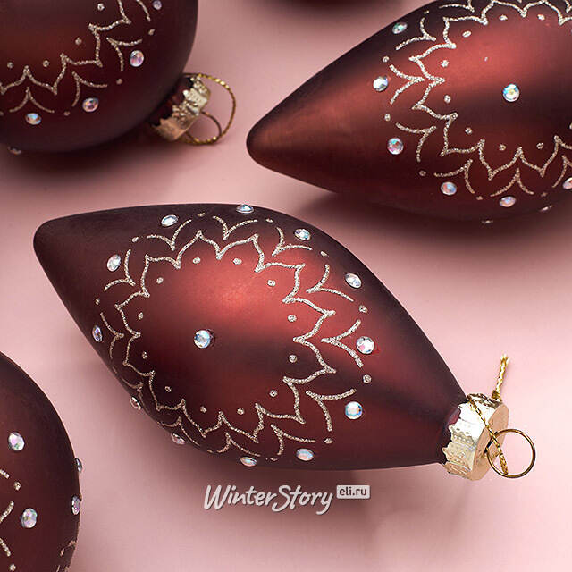 Набор стеклянных елочных игрушек Strassi Dorati 8 см, 12 шт Christmas Deluxe