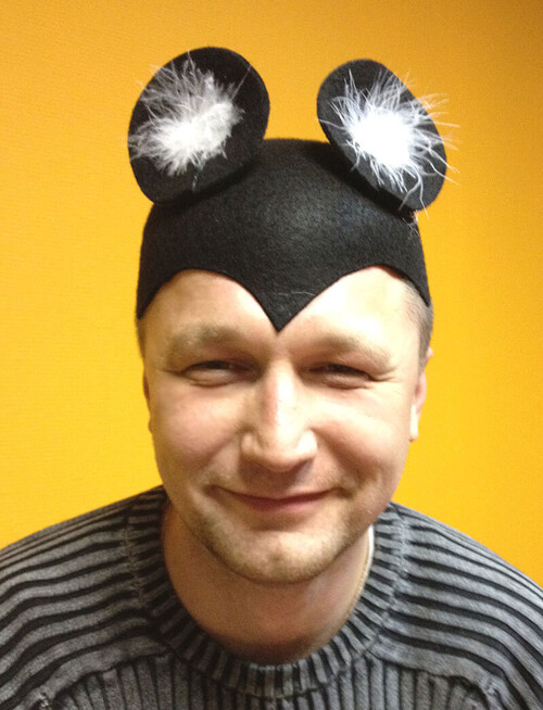 Карнавальная шапка с ушками мышки Микки Снегурочка
