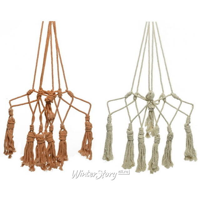 Макраме подвес для кашпо Catania Ivory 20 см Kaemingk