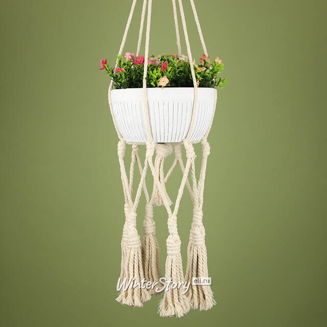 Макраме подвес для кашпо Catania Ivory 20 см Kaemingk
