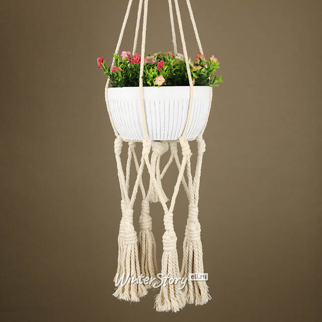 Макраме подвес для кашпо Catania Ivory 20 см Kaemingk
