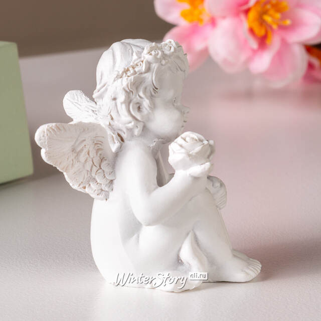 Декоративная фигурка Ангелочек Натаниэль с розой 7 см Breitner